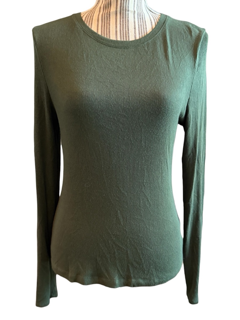 Copper Key Olive Green Ribbed Long-Sleeve Crewneck Top xlarge